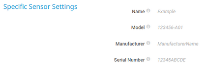 Specific Sensor Settings